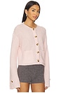 view 3 of 6 Cierrou Rib Cardigan in Chalk Pink