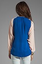 view 2 of 4 Drapy Touch Fliro Silk Colorblock Top in Cobalt