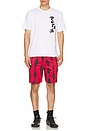 view 3 of 5 Waved Mesh Shorts in Red