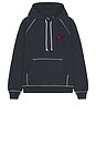 view 4 of 5 Circled Script Logo Hooded Sweatshirt in Dark Blue