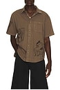 view 1 of 5 Crooked Face Short Sleeve Shirt in Brown