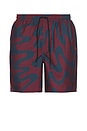 view 1 of 6 Splashed Swim Shorts in Burgundy