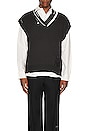 view 3 of 4 Distressed Knit Layered Sweater Vest in Black
