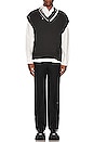 view 4 of 4 Distressed Knit Layered Sweater Vest in Black