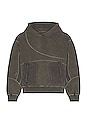 view 1 of 4 Cold-Dye Paneled Hoodie in Dark Gray