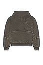 view 2 of 4 Cold-Dye Paneled Hoodie in Dark Gray
