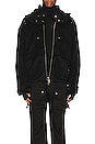 view 4 of 5 Intervene Paneled Woolen Windbreaker in Fuzzy Black