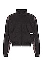 view 1 of 5 Wrinkled Nylon Arch Paneled Track Jacket in Black & Gray