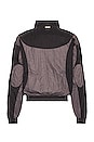 view 2 of 5 Wrinkled Nylon Arch Paneled Track Jacket in Black & Gray