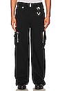 view 1 of 7 PANTALON STYLE WORKER in Faded Black