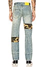view 4 of 5 JEAN STONE WASHED PATCHWORK CAMOUFLAGE in Washed Blue