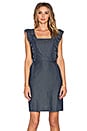 view 1 of 4 Ruffle Apron Denim Dress in Indigo