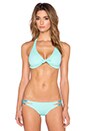 view 2 of 5 Y Back Halter Bikini Top in Mint Green