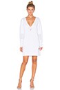 view 1 of 3 Perforated Deep V Mini Dress in White