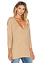 view 2 of 4 PULL CHINÉ DÉCOLLETÉ V in Heather Camel