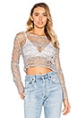 view 1 of 4 TOP CROPPED MAILLE AJOURÉE in Moss