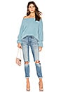 view 4 of 4 Finn Off The Shoulder Sweater in Blue Mist