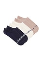 view 1 of 4 3 Pack Organic Cotton Liner Socks in Tan Multi
