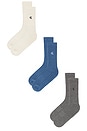 view 3 of 3 3 Pack Jeans Cushion Crew Socks in Blue Multi