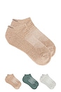 view 1 of 5 3 Pack Cushion Recycled No Show Socks in Beige Assorted