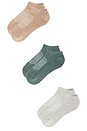 view 3 of 5 3 Pack Cushion Recycled No Show Socks in Beige Assorted