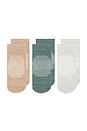 view 4 of 5 3 Pack Cushion Recycled No Show Socks in Beige Assorted