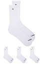 view 1 of 4 6 Pack Basic Cushion Crew Socks in White