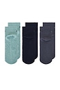 view 5 of 5 6 Pack Basic Cushion Quarter Socks in Blue Assorted