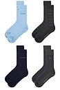 view 2 of 2 4 Pack Combed Cotton Giftbox Dress Crew Socks in Grey Assorted