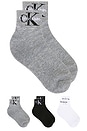 view 1 of 3 6 Pack 1/2 Terry Athletic Quarter Socks in White Assorted