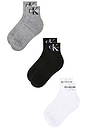 view 3 of 3 6 Pack 1/2 Terry Athletic Quarter Socks in White Assorted