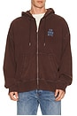 view 2 of 4 Washed Premium Vintage Logo Zip Hoodie in Rich Brown