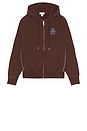 view 4 of 4 Washed Premium Vintage Logo Zip Hoodie in Rich Brown