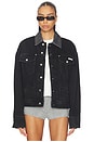view 1 of 5 80s Icon Trucker Jacket in Black Shine