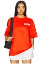 view 2 of 4 Relaxed Vertical Logo Tee in Red Alert