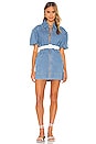 view 1 of 4 Peripheral Short Sleeve Dress in Blue Denim