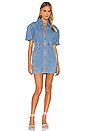 view 2 of 4 Peripheral Short Sleeve Dress in Blue Denim