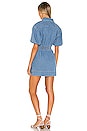 view 4 of 4 Peripheral Short Sleeve Dress in Blue Denim