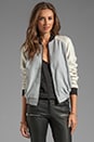 view 1 of 5 Ask Me Anything Bomber Jacket in Willow Grey/Silver in Willow Grey & Silver