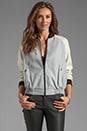 view 2 of 5 Ask Me Anything Bomber Jacket in Willow Grey/Silver in Willow Grey & Silver