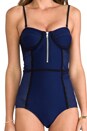 view 5 of 6 camilla & marc C&M Ticking Over Neoprene One Piece in Navy