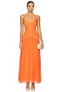 view 1 of 3 Jennelyn Chiffon Pleated Gown in Clementine