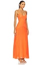 view 2 of 3 Jennelyn Chiffon Pleated Gown in Clementine