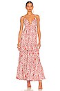 view 1 of 3 VESTIDO LARGO DORIS in Orange Demask