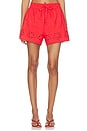 view 1 of 6 Jomi Mid Rise Cotton Short in Candy Apple