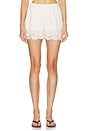 view 1 of 6 Anora Mid Rise Plaid Shorts in White