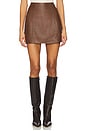 view 1 of 6 Cillian Genuine Leather Mini Skirt in Mousse