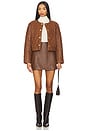 view 5 of 6 Cillian Genuine Leather Mini Skirt in Mousse