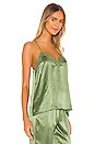view 2 of 4 The Racer Charmeuse Cami in Ivy