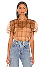view 1 of 5 Bethany Bodysuit in Beige Plaid